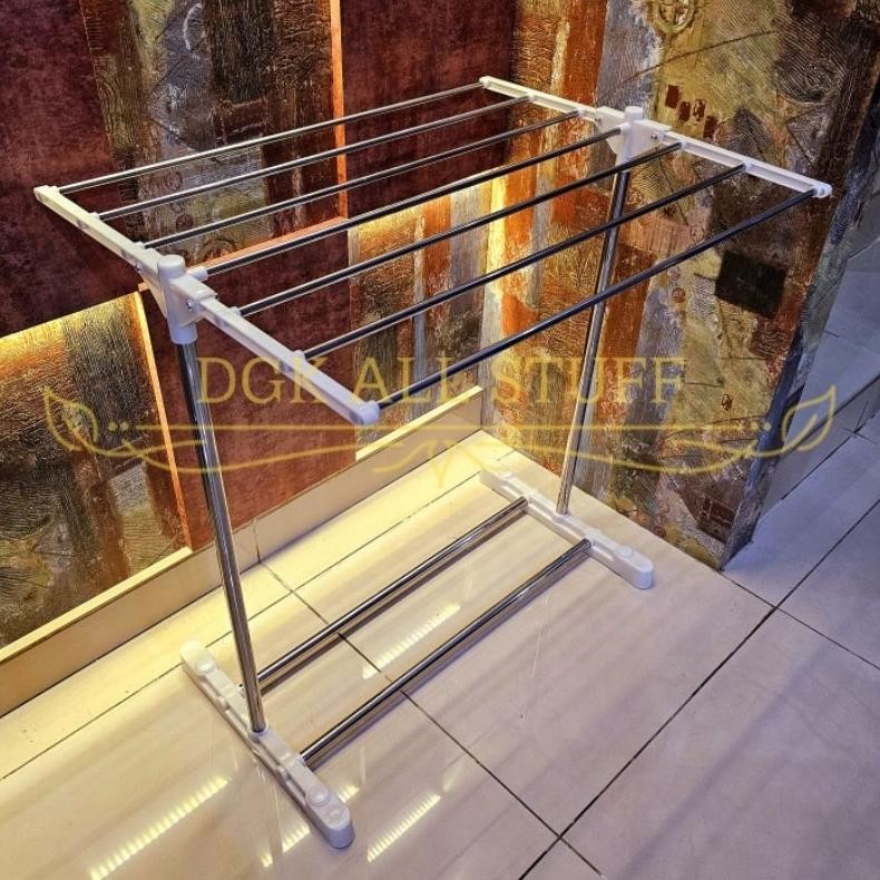 Rak Gantungan Tempat Jemuran Jemur Handuk Baju Pakaian Bayi Anak Celana Dalam Dalem Berdiri Stainles