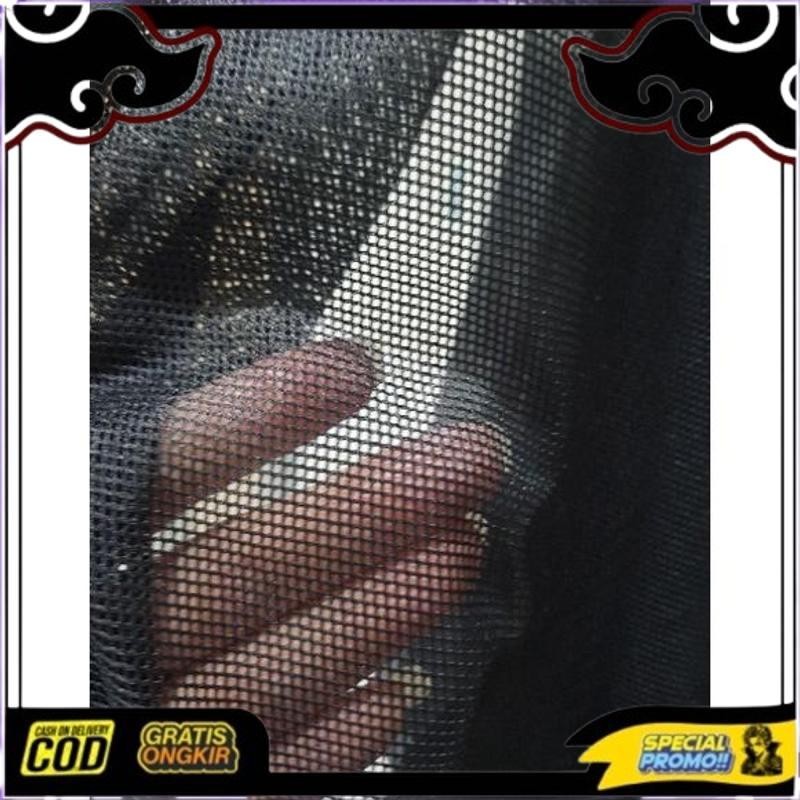 Smile Today Per Mtr Jala Lemas Hitam, Furing Jaket / Furing Celana / Kain Furing / Kain Jala / Dalem