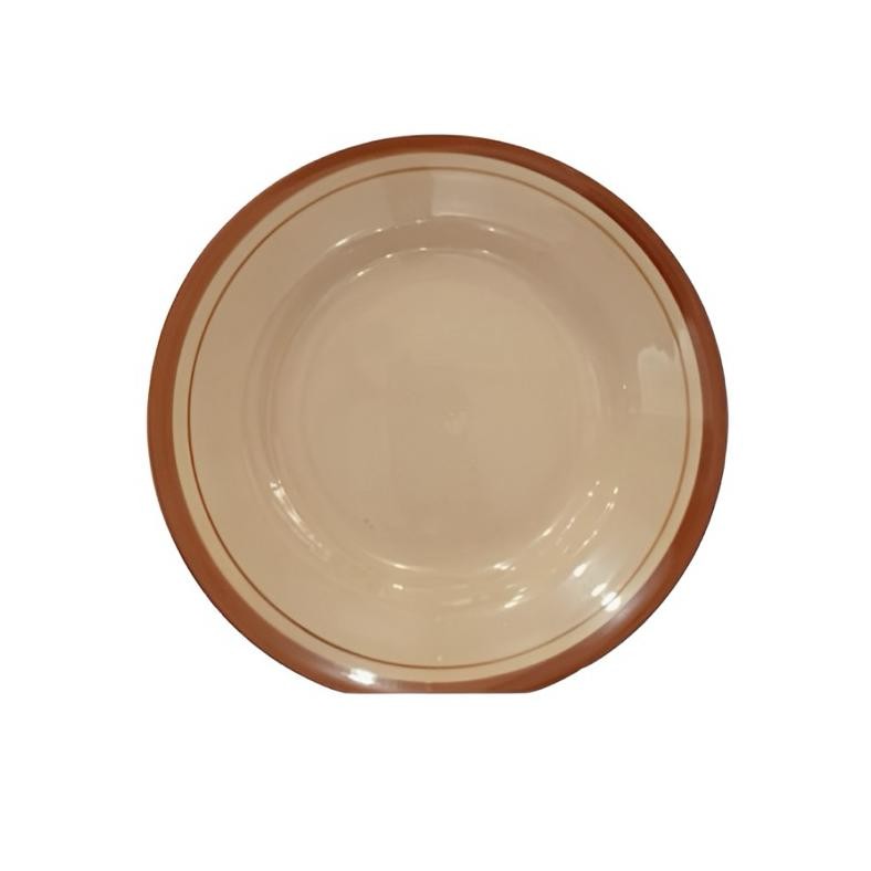 Piring Keramik Coklat Lucky Fine 8 Inch Baru