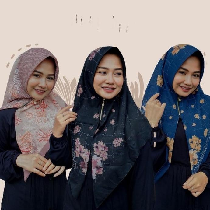 (Good) Hijab Instan Ziper Resleting Motif Bahan Voal Premium Terbaru