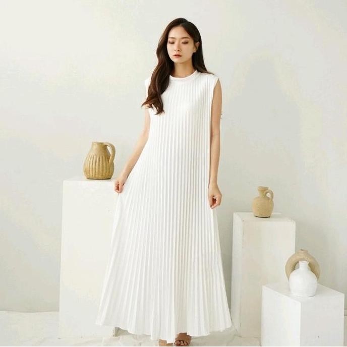 Dress Wanita Plisket Maxi Premium / Dress Plisket / Gamis Plisket Payung / Dress Bumil / Casual PL