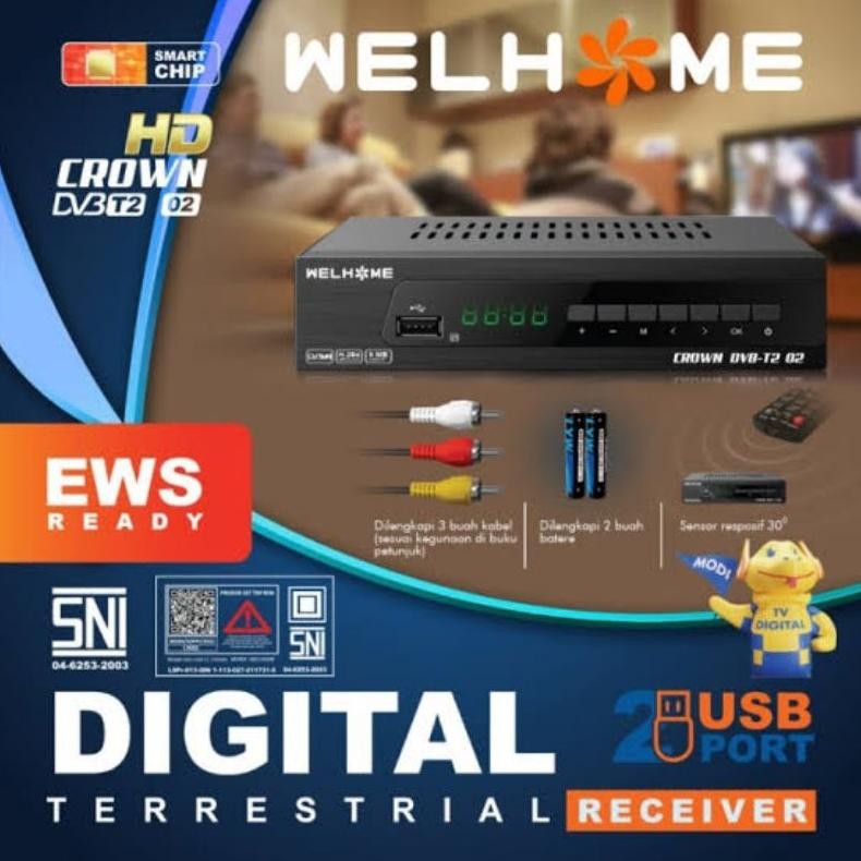 Set Top Box Tv Digital welhome T2-021 / Receiver Tv Digital welhome / STB TV myvo 01 / STB luby T2-0