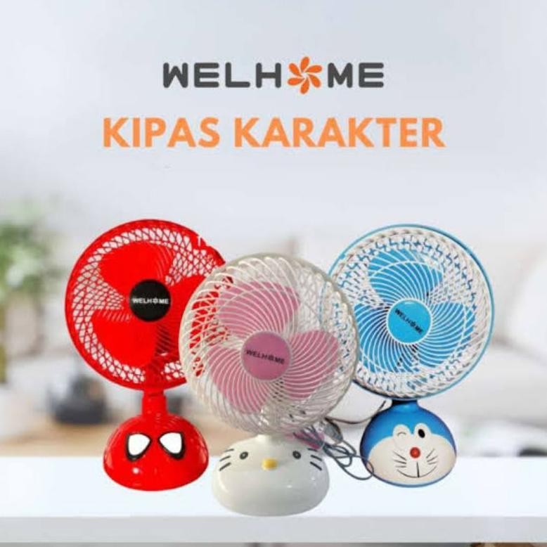 welhome karakter 2in1 10" / welhome kipas meja & dinding karakter 10 inch / KIPAS 2 in 1 KARAKTER 10