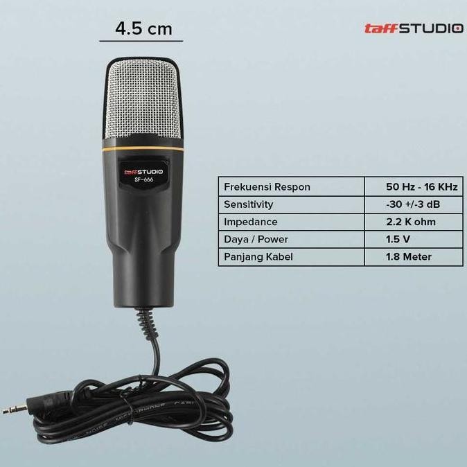 Mic Condenser Studio Taffstudio Sf-666 Microphone Podcast + Stand