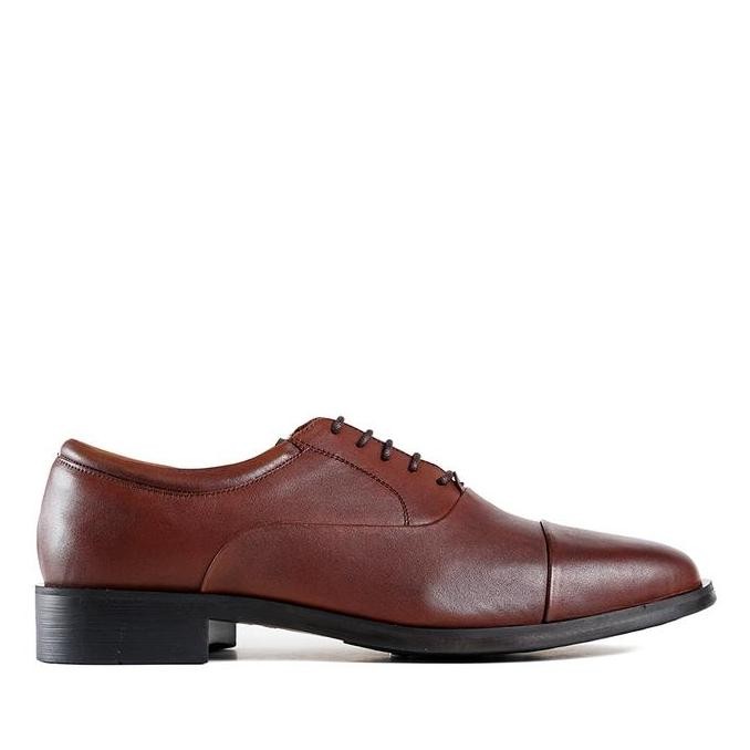 Prabu - Arjuna 2.0 Brushed Brown Sepatu Kulit Oxford Pria Shoes Pantofel TT