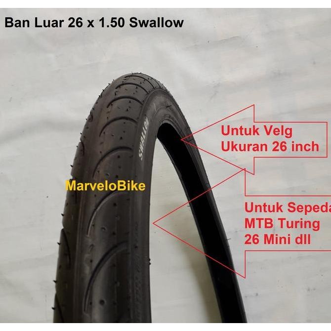 Promo Ban Luar Sepeda 26 x 150 Swallow COD