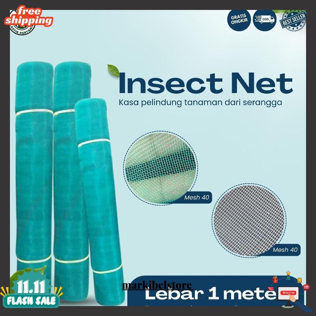 Insect Net Lebar 1 Meter - Jaring Penghalang Serangga Greenhouse - Jaring Kasa Insect Net Cod