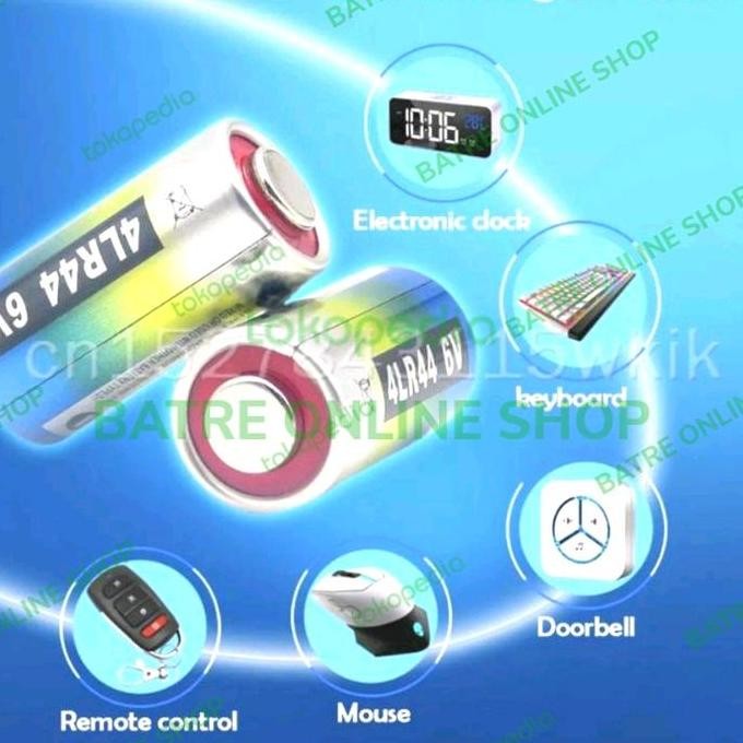 4LR44 6V ALKALINE BATRE BATERAI 6V ALKALINE 4LR44 4A76A MADE IN CHINA murah