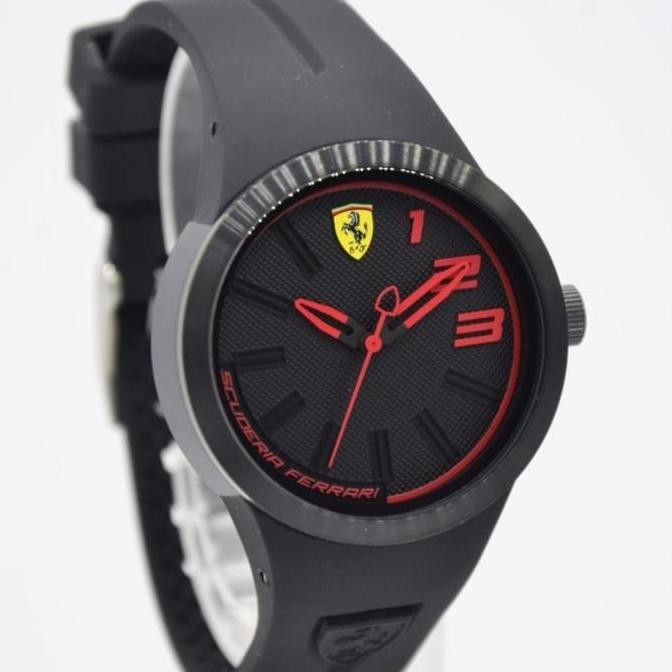Ready  SCUDERIA FERRARI 0840016 BLACK DIAL BLACK RUBBER UNISEX WATCH