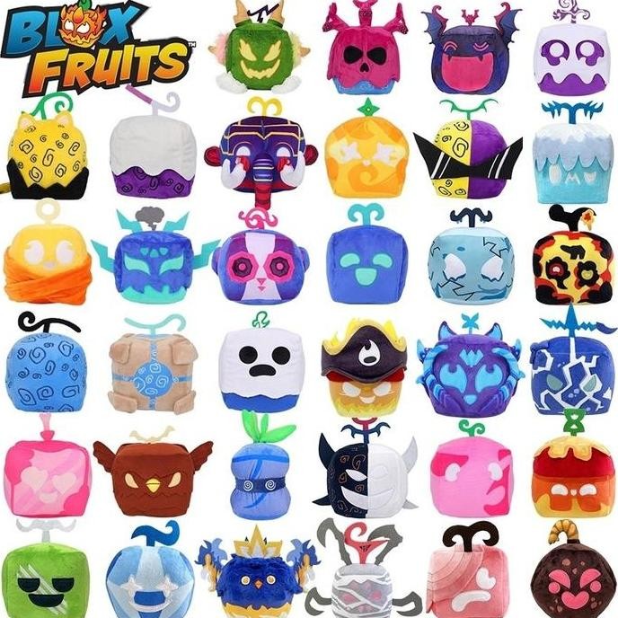 DF140 - Blox Fruits Anime Game Plush Toy Fruit Leopard Pattern Box Plush Toy Soft Stuffed Fruits Toy