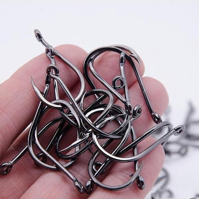 DS12 >> Stok Lokal Ready 100/500 Buah Kait Ikan Baja Karbon Tinggi Ikan Tajam Dari No.3 S/d No.12 1 