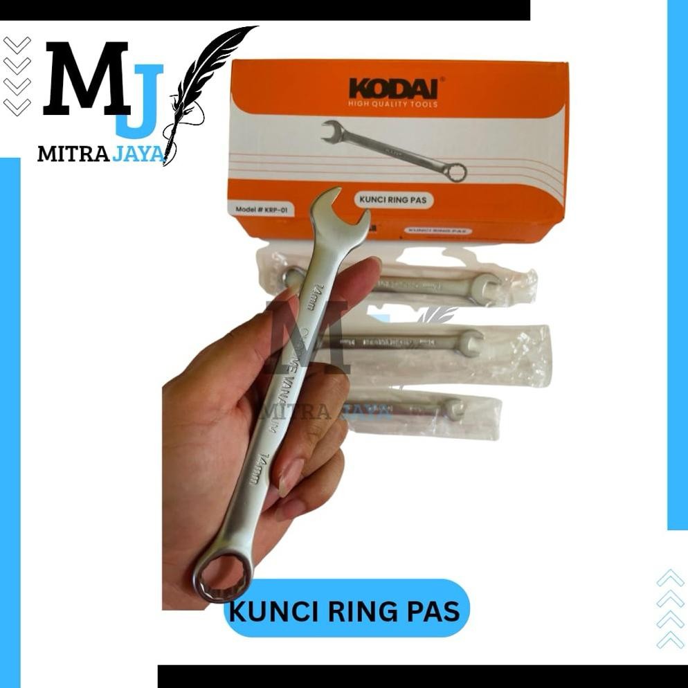 Grosir (12pcs) Kodai kunci ring pas set pas 8-10-12-14 mm kunci ring pas serbaguna set tools