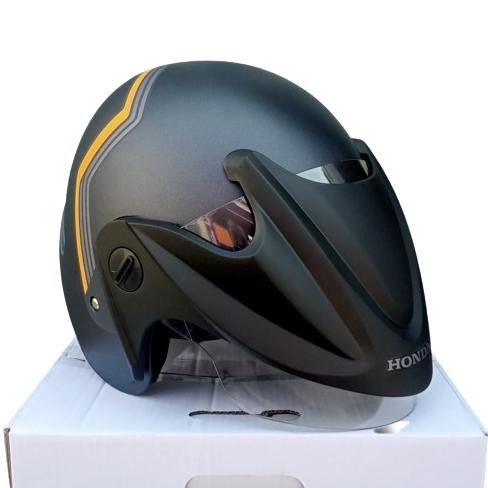 100% Ori Lij-56 (Blv2) Helm Honda Half Face Blue V2 Original Ahm 930G Premium Er-6