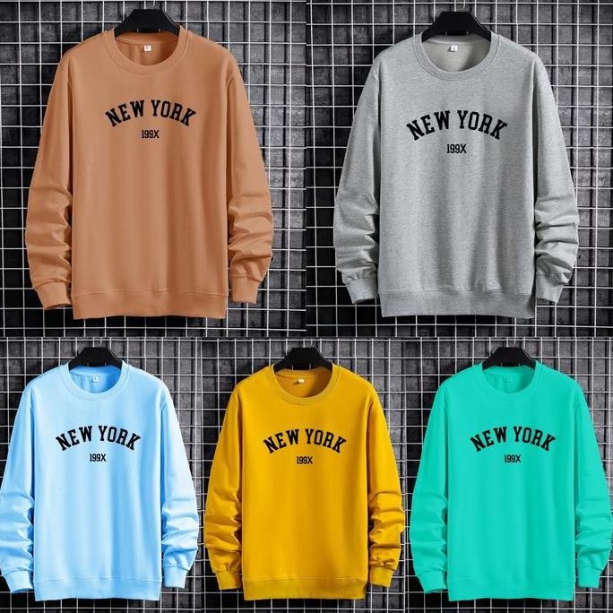 Baju Sweater Unisex Switer Pria Cowok Ny 199x Lengan Panjang Distro