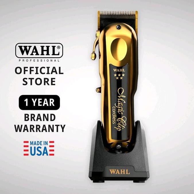 Wahl 5-Star Gold Magic Clip Cordless Clipper - Alat Cukur Rambut Profesional + Dock Charger Wahl Mes