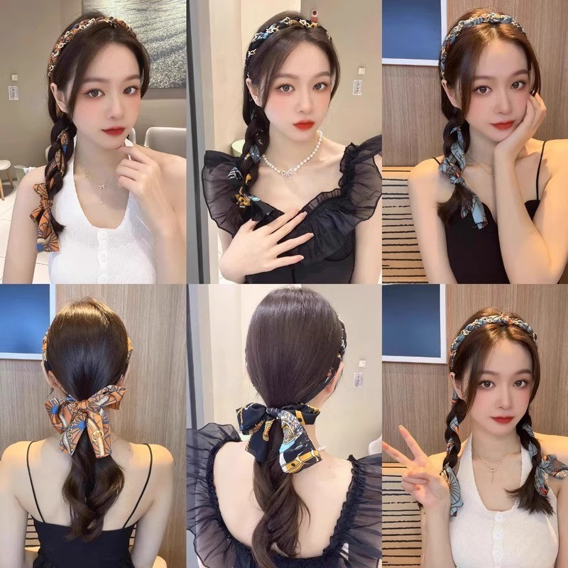 Aksesori Memori Ratu COD   Temperamen retro jalinan hairband hairband wanita baru streamer hairband 