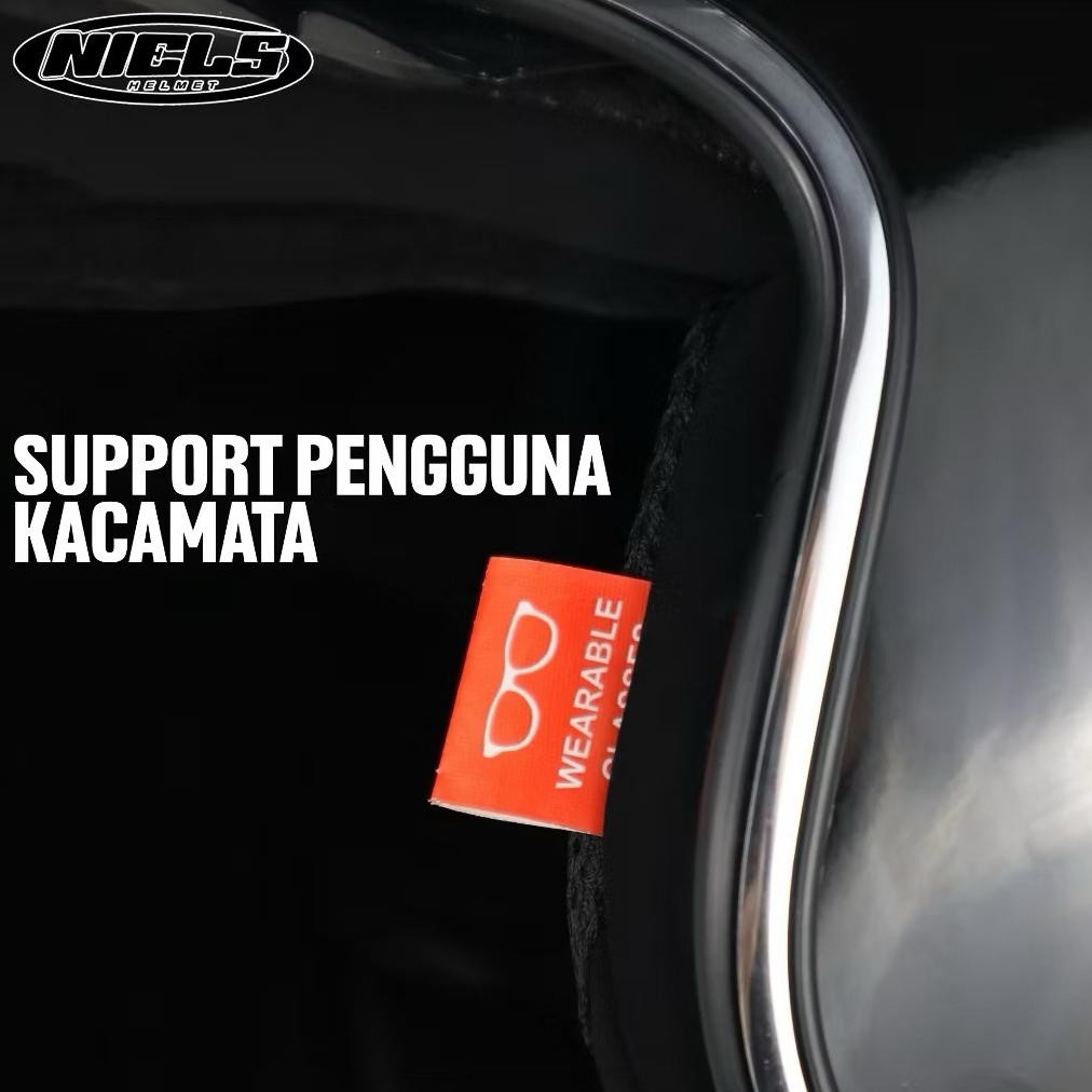 Helm Niels Fino Retro Bogo Double Visor Sni Original