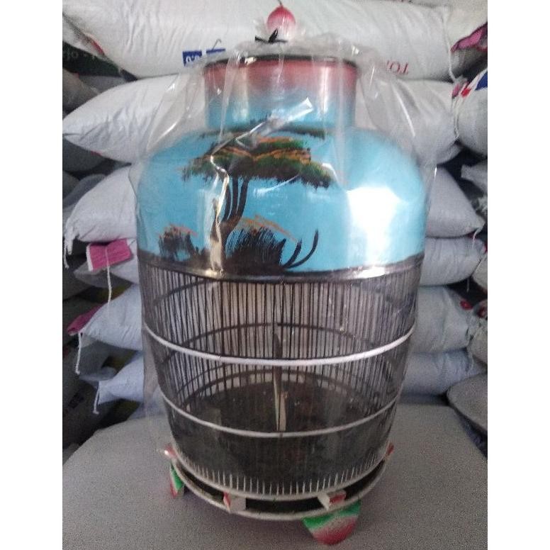 Sangkar Kurungan Burung Derkuku Puter Warna Lukis  WP2