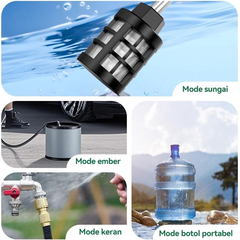 Isku Pistol Air Cuci Mobil Bertekanan Tinggi Spray Air Nirkabel Lithium - Pressure Washer Portabel M