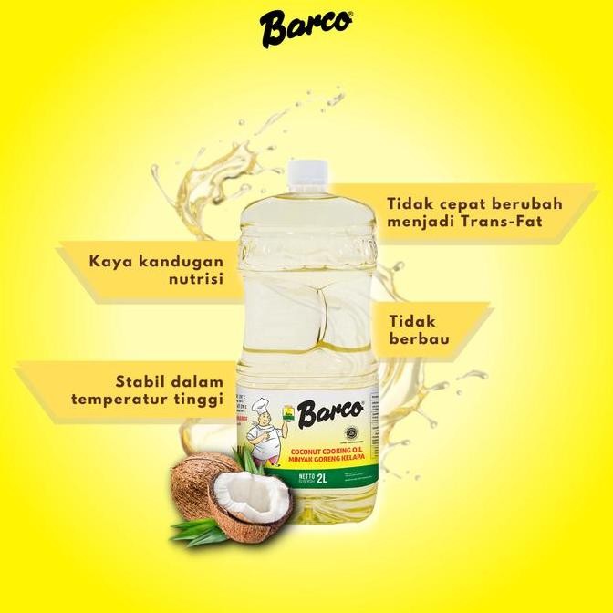 

Promo Promo!! Minyak Goreng Kelapa Barco Botol 2 Ltr + Pouch 500Mll