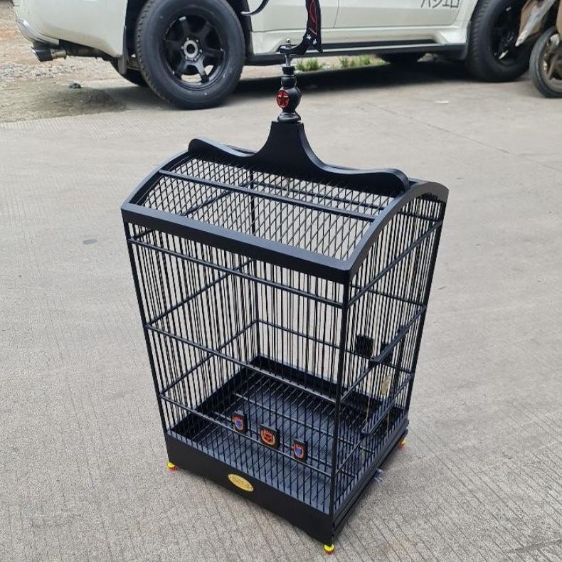 Sangkar Kotak Merk SNJ Black Doff & Coklat Doff Stopper SNJ Kandang Kotak FREE Karpet Tangkringan Ce