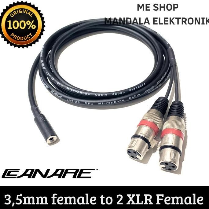DF192 }} kabel audio aux 3,5 female to 2 xlr female