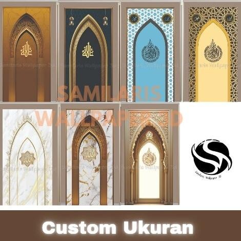 Wallpaper Custom 3D Mushola Masjid Sticker Dinding Islami Walpaper Mihrab Stiker Sholat kaligrafi