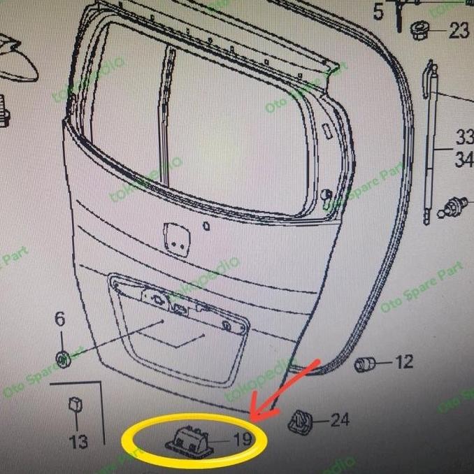 Pull Pocket Tail Gate Handle Handel Bagasi Dalam Freed Mobilio HRV BRV