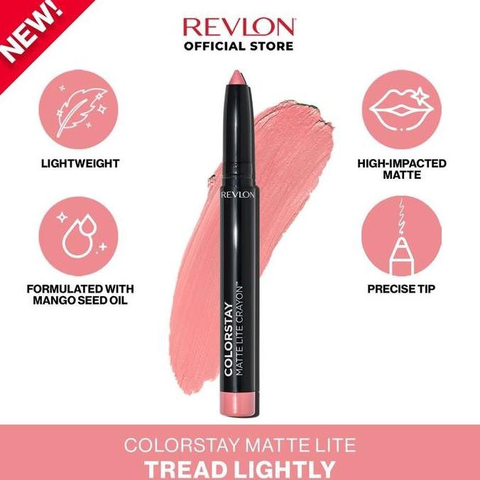 BEBAS ONGKIR - Revlon Colorstay Matte Lite Crayon | Lip Crayon Matte - Tread Lightly