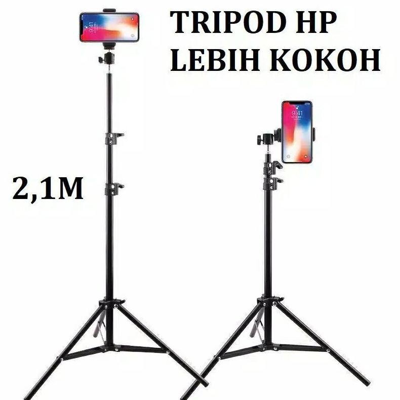 Tripod Hp Stand 2,1m Meter Stand Holder Phone Holder Bagus #Kita