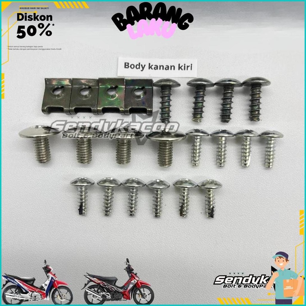 Baut Body Supra X 125 - Baut Skrup Full Body Honda Supra X 125 Tahun 2006 - 2012 Original Produk