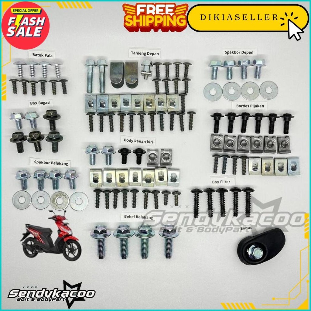 Baut Beat Karbu Full Set / Baut Honda Beat Karbu Full Body Original Produk