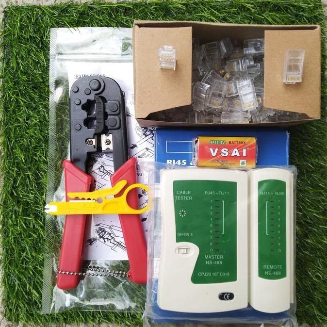 Paket Tang Crimping + Lan Tester + Rj45