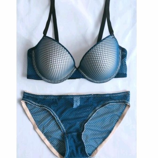 BRA SET RHETO BLUE (VICTORIA SECRETS PIERRE CARDIN LASENZA LULUDI H&M