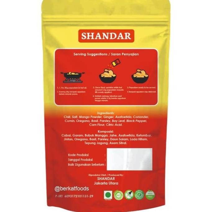 New Appalam Premium Papadam / Kerupuk Appalam India / Papad Papadum Masala