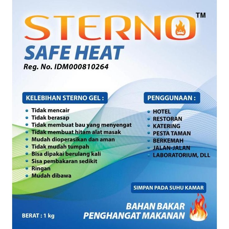 (Best) Sterno Gel Biru 1Kg Refill - sterno refill 800ml