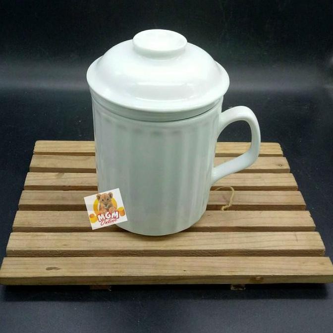 (Best) Mug Tutup Mug Keramik dengan Tutup dan Saringan teh MUG C3194