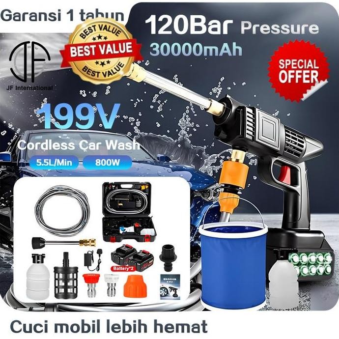 Alat Steam Cuci Motor & Mobil Jet Cleaner Baterai / Cuci Mobil Tanpa
