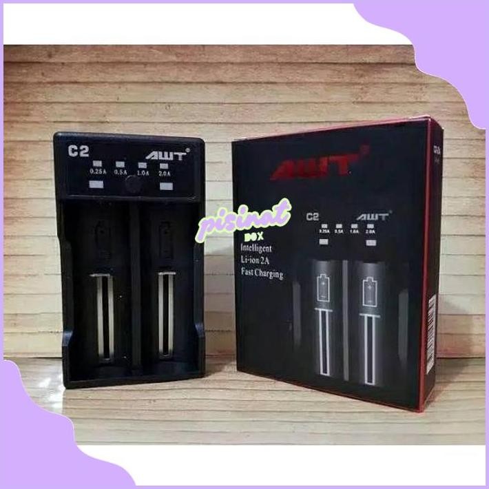 gfd-6 NI06 gh-56 Charger bateri 18650 Awt c2 charger 2 slot Awt C2 / Carger C2 Murah Termurah Hemat