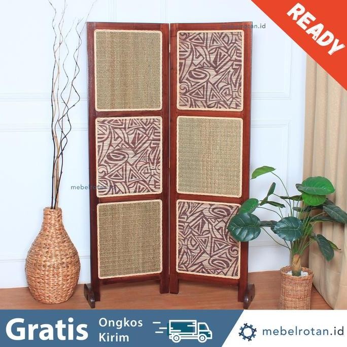 Partisi Ruangan Lipat |Sketsel Kayu Square 2 Daun | Penyekat Ruangan