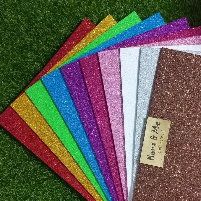 Eva Foam Busa Spon Glitter Gliter (Per Set)