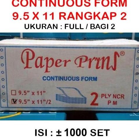 

Kertas Continuous Form Paper Print 9.5 X 11 2 Ply Isi Full