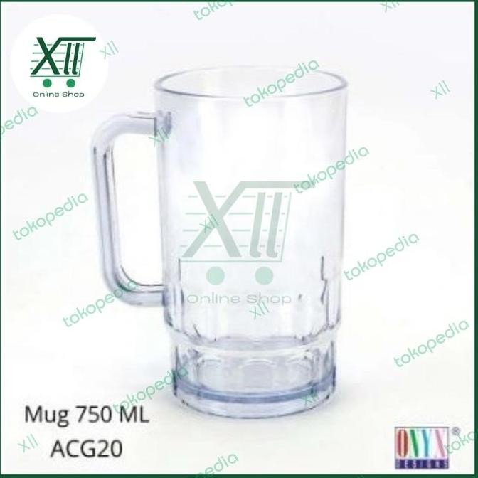 Onyx Acg20 Mug Glass Frosty Set 6 Pcs Gelas Mug Plastik 750 Ml