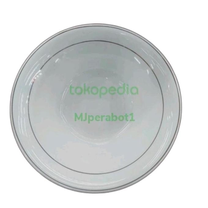 Mangkok Keramik Putih 7" List Emas Sunbird/ Mangkuk Bakso