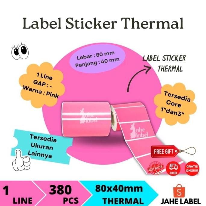Label Barcode Thermal 80X40 Mm Warna Label Stiker Thermal Warna 80X40 Mm