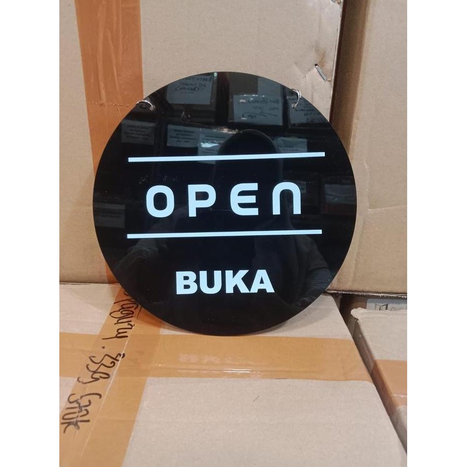 Acrylic Signage Open Close/Akrilik Open Close Bulat