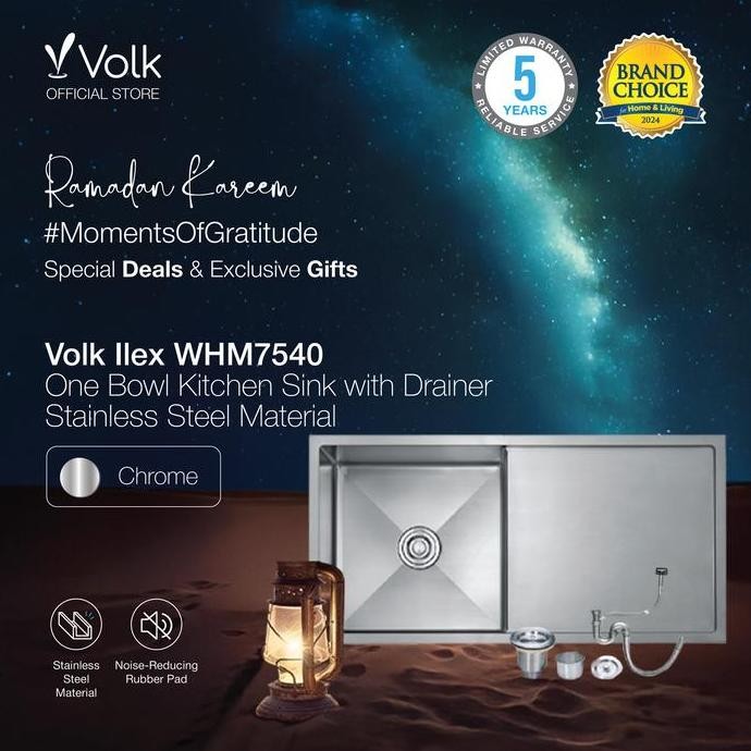 Volk Ilex Bak Cuci Piring - Satu Lubang Dan Satu Sayap (Whm7540)