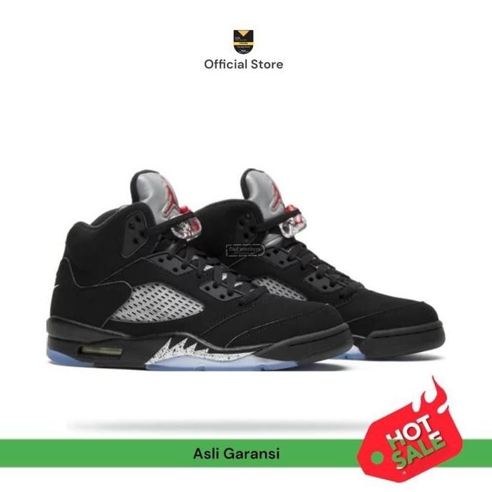 New  Sepatu Sneakers Pria NIKE AIR JORDAN 5 RETRO BLACK METALLIC ORIGINAL BNIB Guarantetrusted