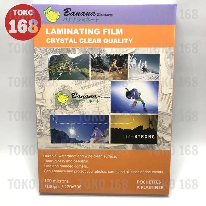 Banana Plastik Laminating/Laminating Film 100 Micron A4 (Pak)