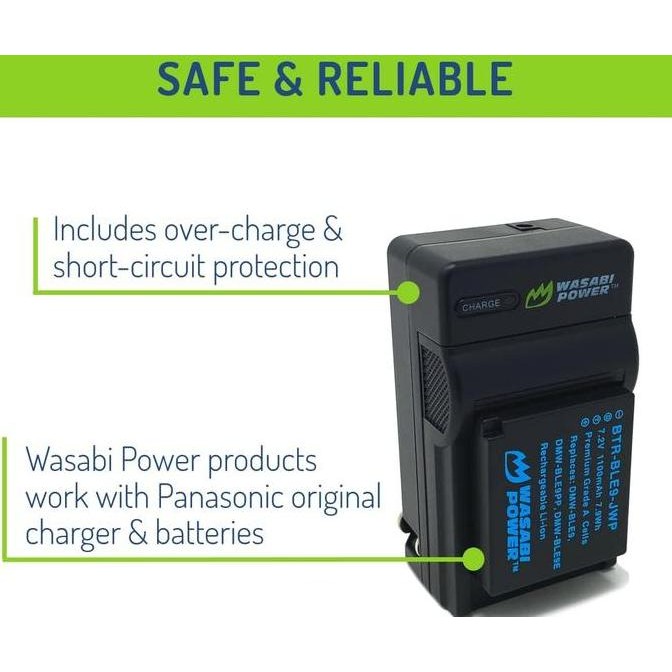 Wasabi Power Battery & Charger For Panasonic Dmw-Ble9 Dmw-Blg10 Dmw Ble9 Ble9E Blg10 Blg10E Lumix Dm
